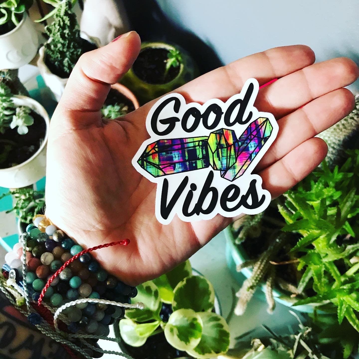 Good Vibes crystal vinyl sticker