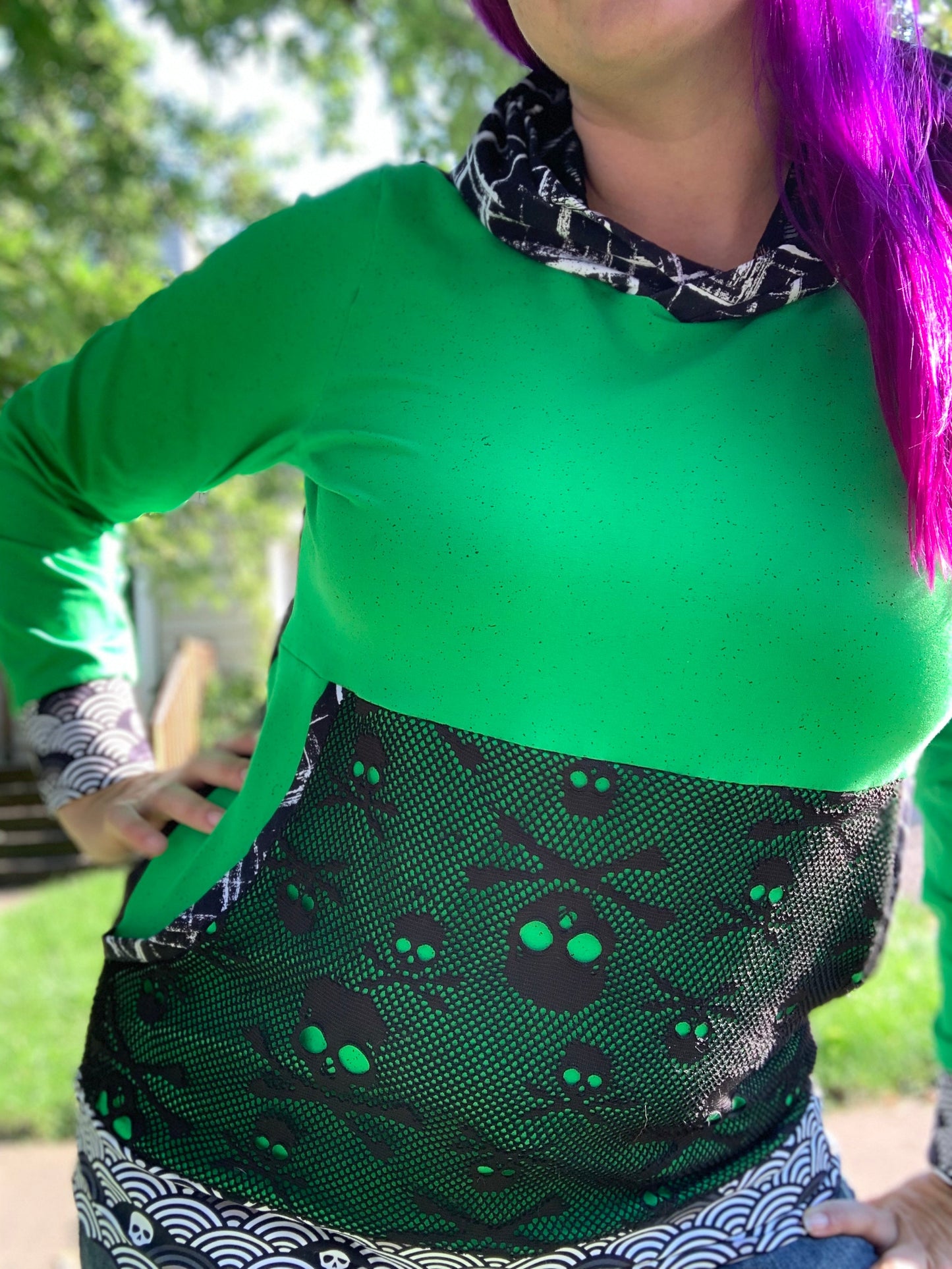 French Terry - Gritty Zombies and Solids - Retail Fabric