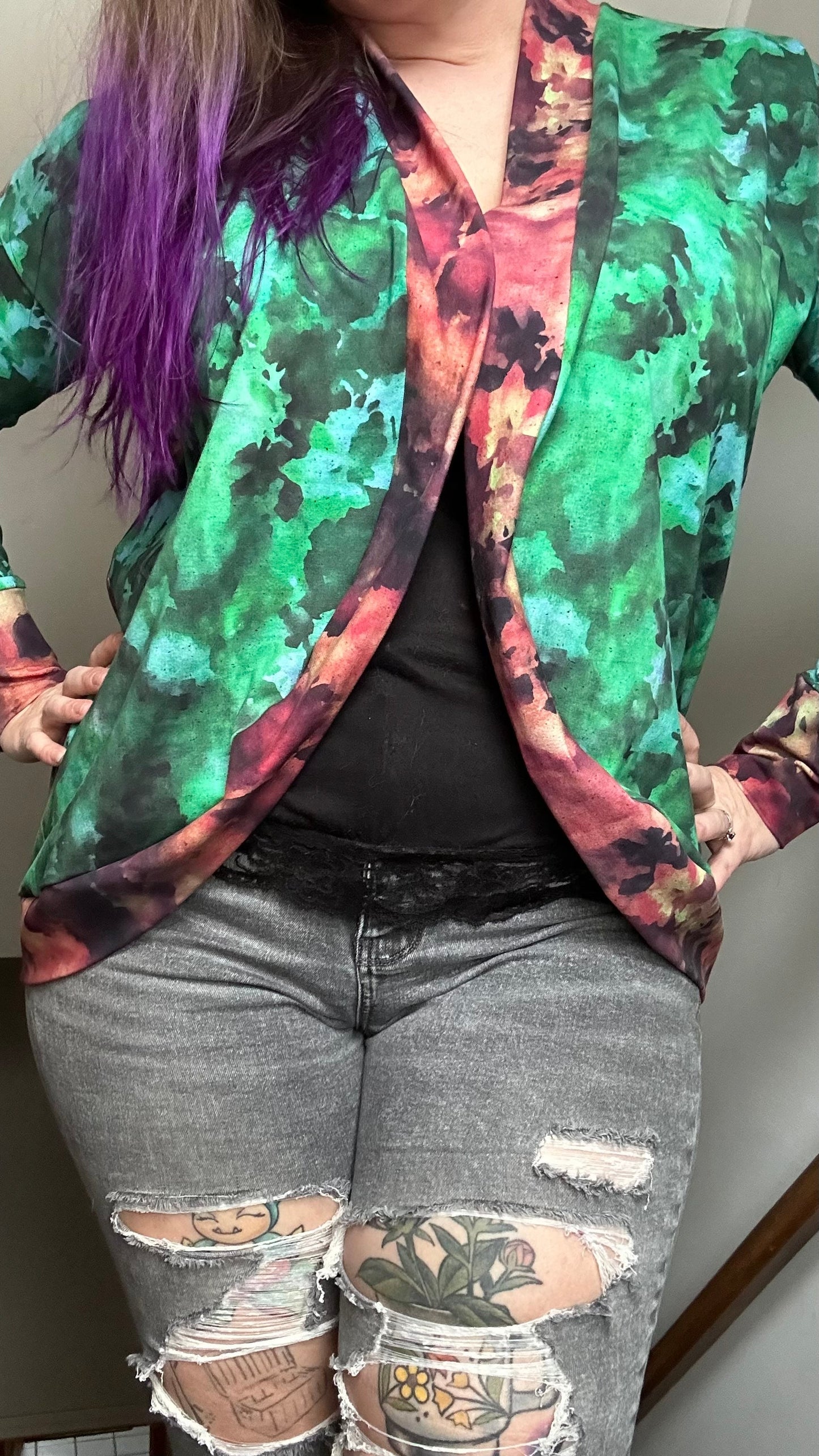 Bamboo Lycra - Ice Dye Prints - Fabric RETAIL Round WW by the yard