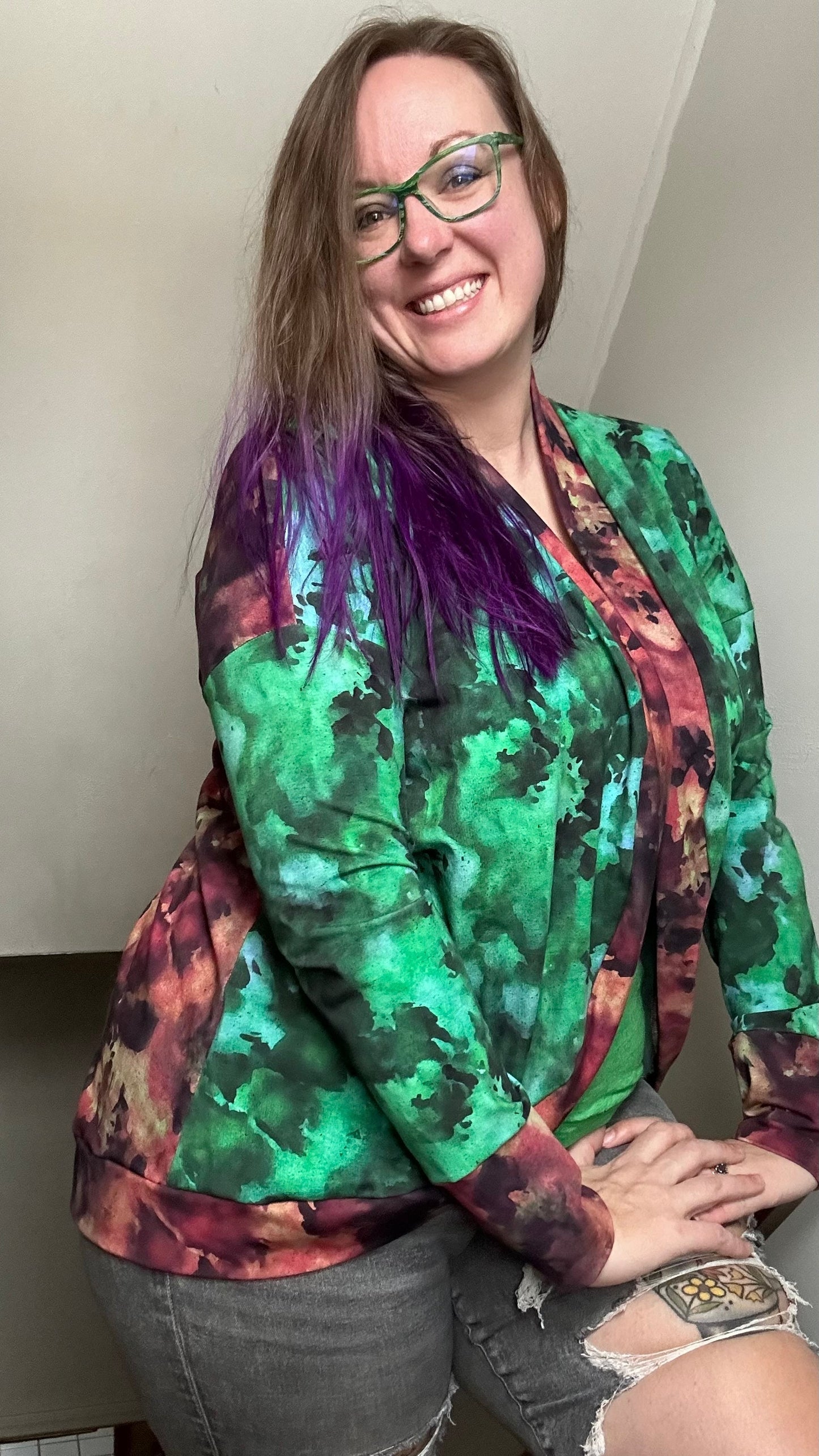 Bamboo Lycra - Ice Dye Prints - Fabric RETAIL Round WW by the yard