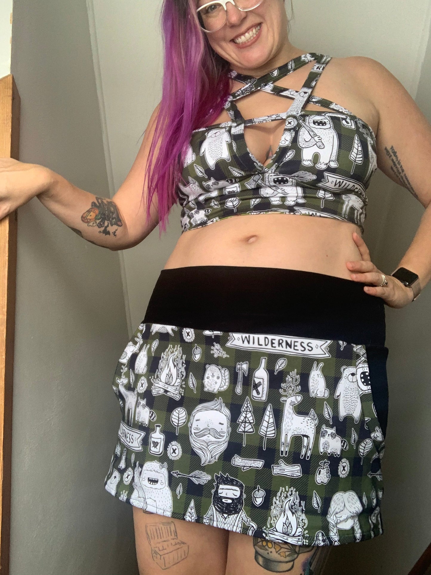 Athletic Sport Lycra - Round OO - Skulls & Shrooms, Magical Forest, New Wilderness & Hedgies - Fabric Retail