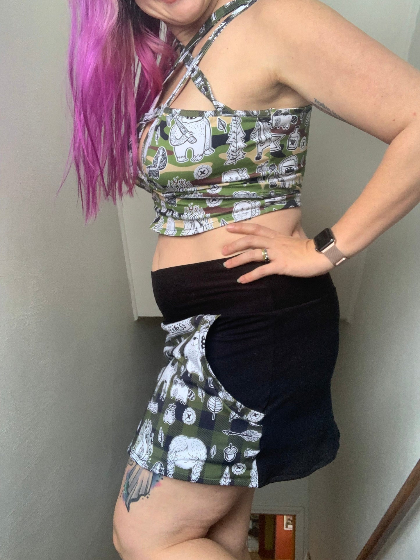 Athletic Sport Lycra - Round OO - Skulls & Shrooms, Magical Forest, New Wilderness & Hedgies - Fabric Retail