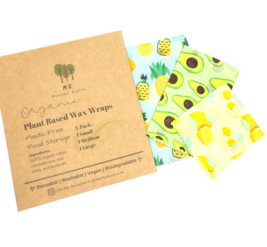 Gift Vegan Wax Food Wraps 3-pack by Me Mother Earth