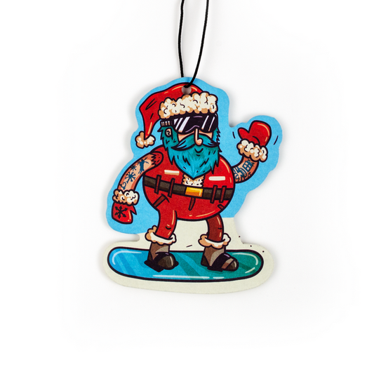 Snowboarding Santa Claus Car Air Freshener by Fresh Fresheners christmas