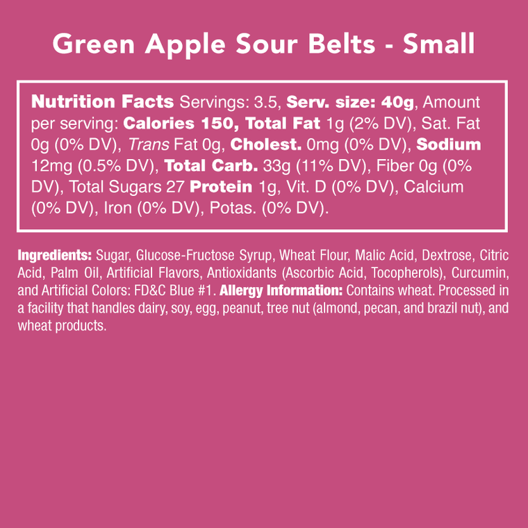Green Apple Sour Belts Retail Swag