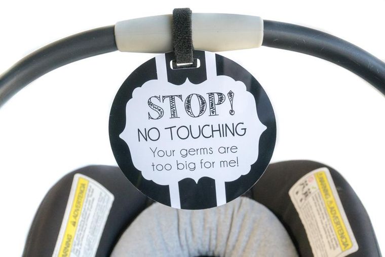 Black and White No Touching Tag by Three Little Tots baby gift