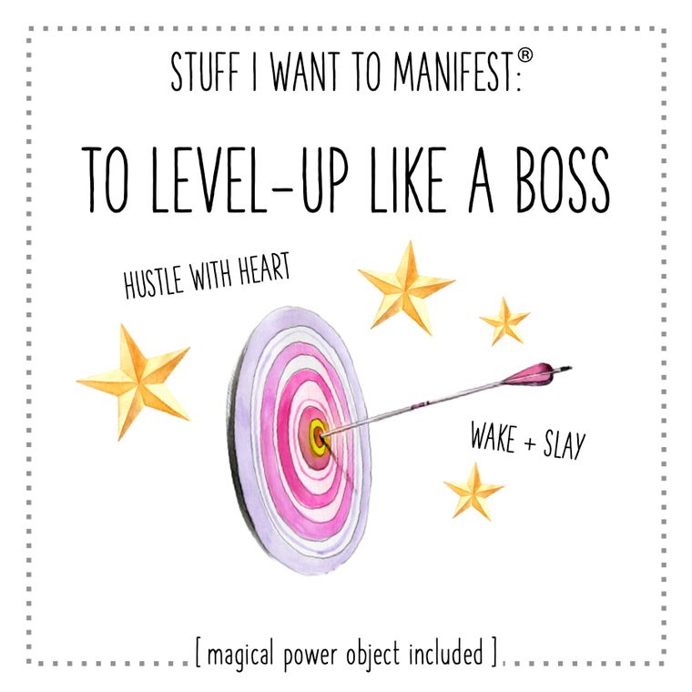 Stuff I Want To Manifest: To Level Up Like a Boss (card+charm) by Warm Human Wearable Aromatherapy