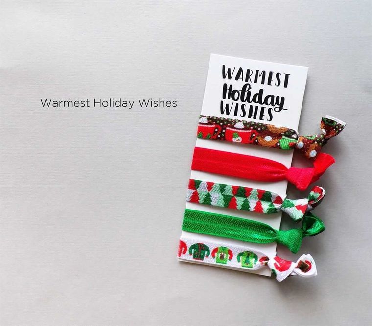 Warmest Holiday Wishes Hair Ties with Card by LippyClip® gift