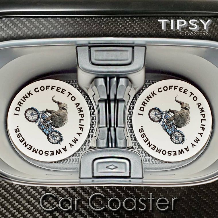 Car Coaster I Drink Coffee by Tipsy Coasters gift