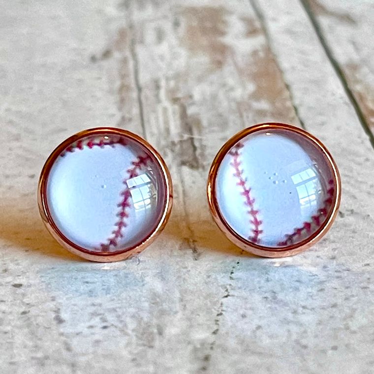 Baseball Earrings 12mm