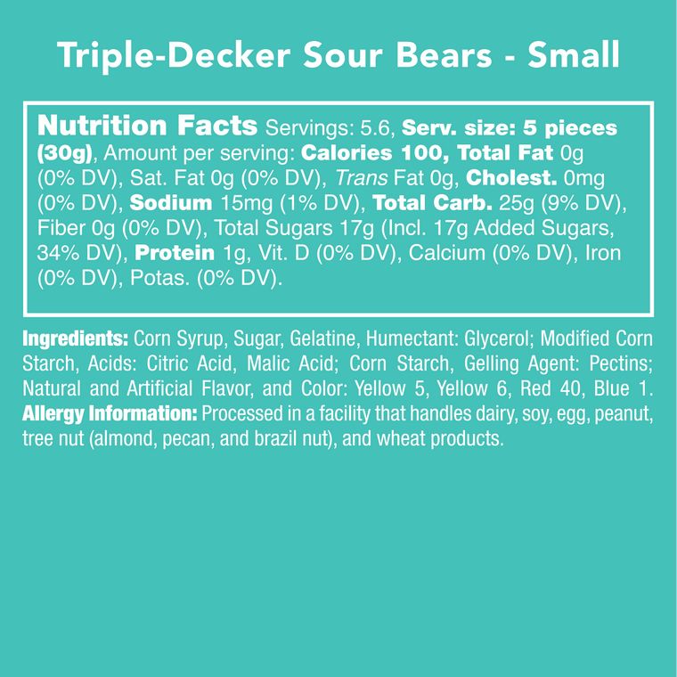 Triple-Decker Sour Bears retail swag candy