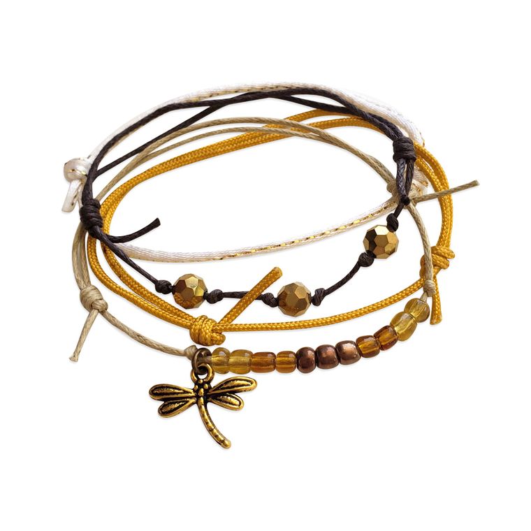 Dragonfly Bracelets - 4 Piece Charm Bracelet Pack by O Yeah Gifts