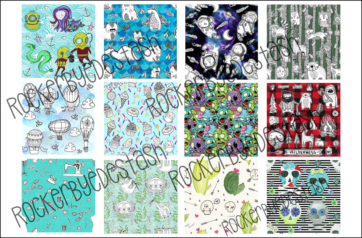 RETAIL - 12 squares per yard - double gauze scrap pack - 10 to choose from