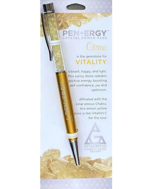 Citrine Crystal PenErgy - Vitality by Metastreems stationary set