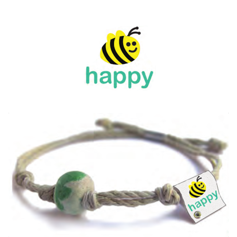 Green Bee Happy | Earth Vibes by Earth Bands - bracelet gift