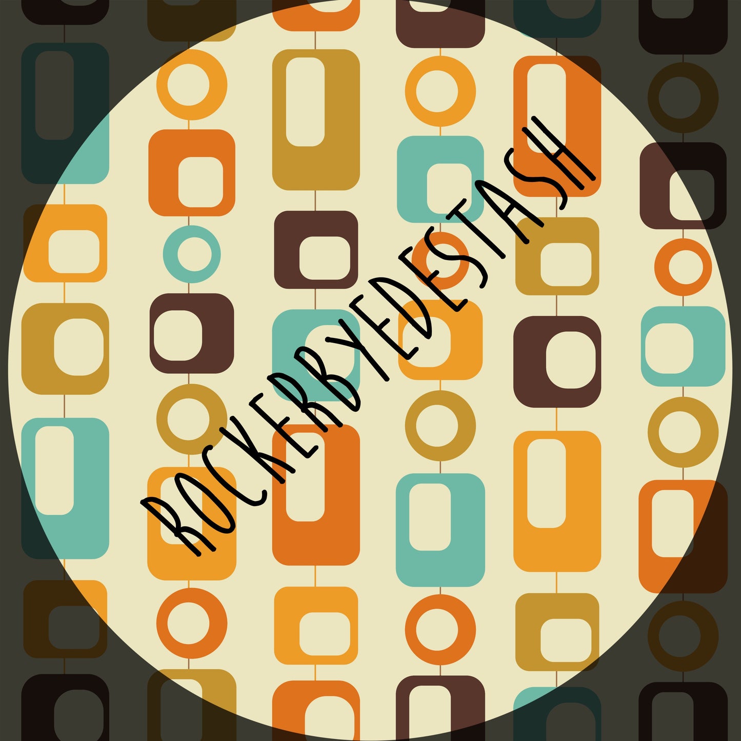 Bamboo Lycra Fabric - Retail - Round GG - Retro Flash Round