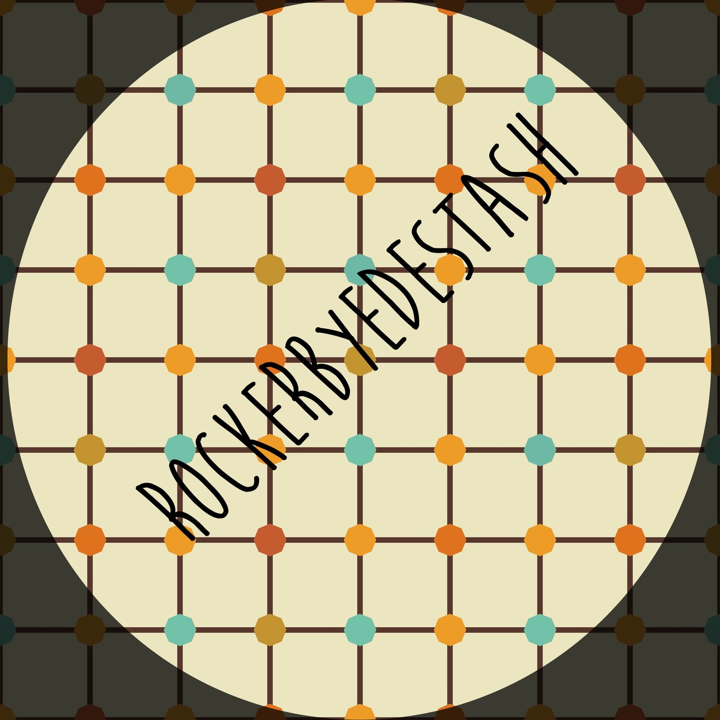Bamboo Lycra Fabric - Retail - Round GG - Retro Flash Round