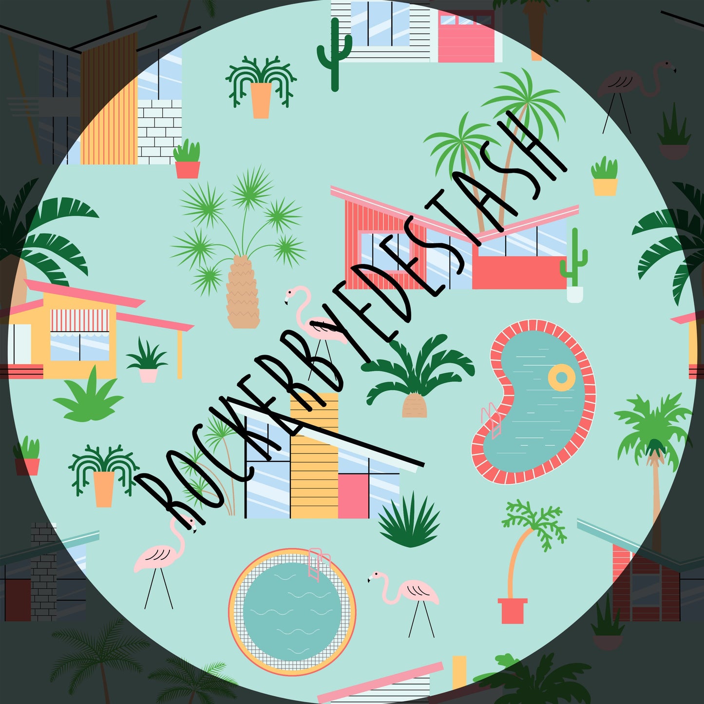Bamboo Lycra Fabric - Retail - Round GG - Retro Flash Round