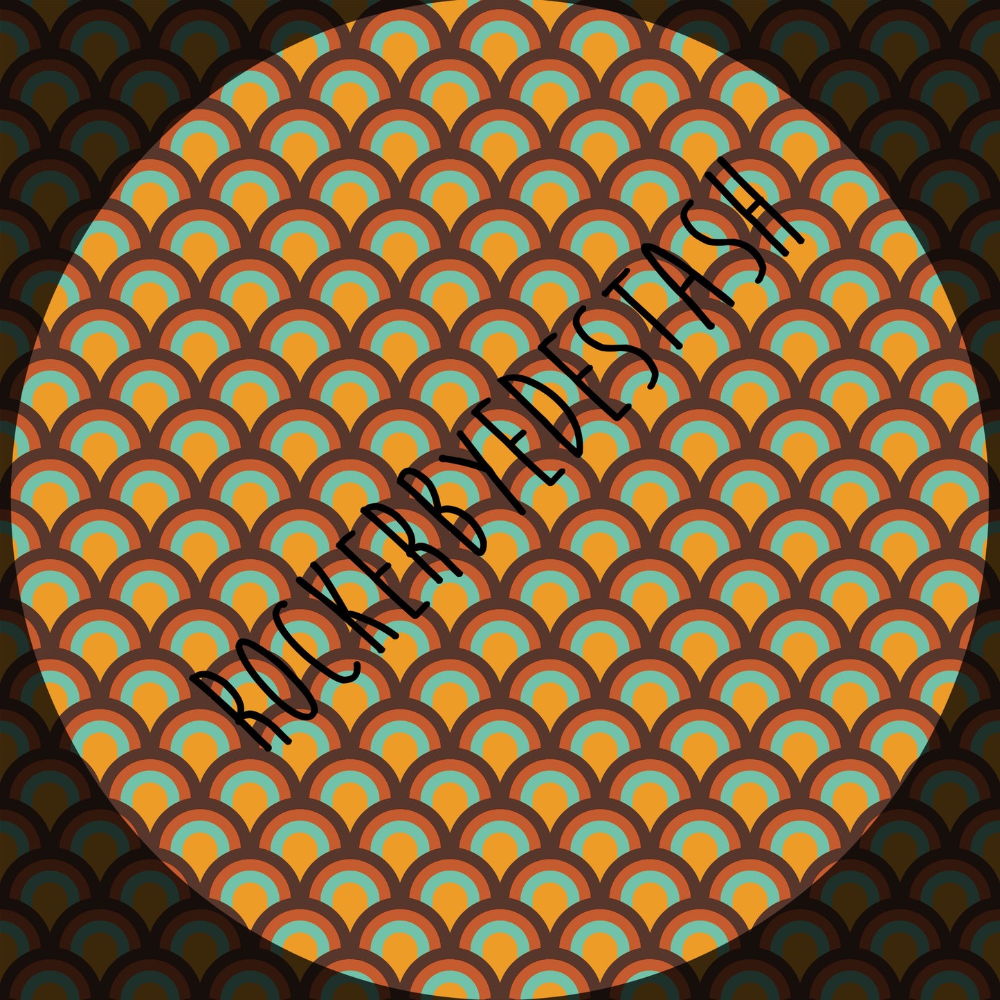 Bamboo Lycra Fabric - Retail - Round GG - Retro Flash Round