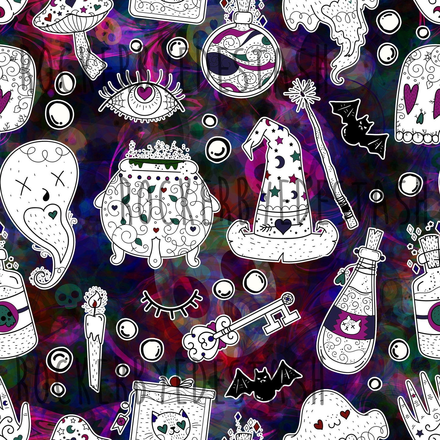 Minky - Round CC Preorder - Rerun Halloween Prints - Zombies, Skulls, Stars