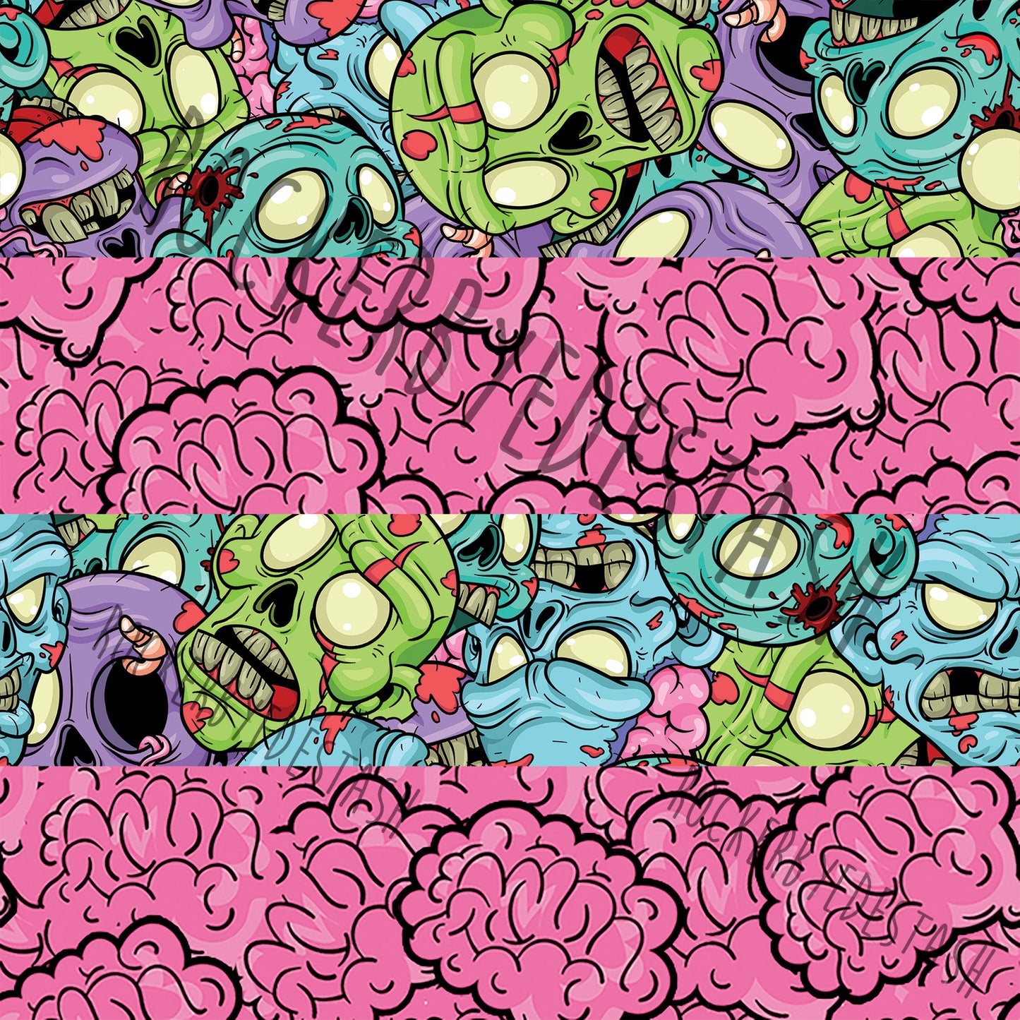 Minky - Round CC Preorder - Rerun Halloween Prints - Zombies, Skulls, Stars