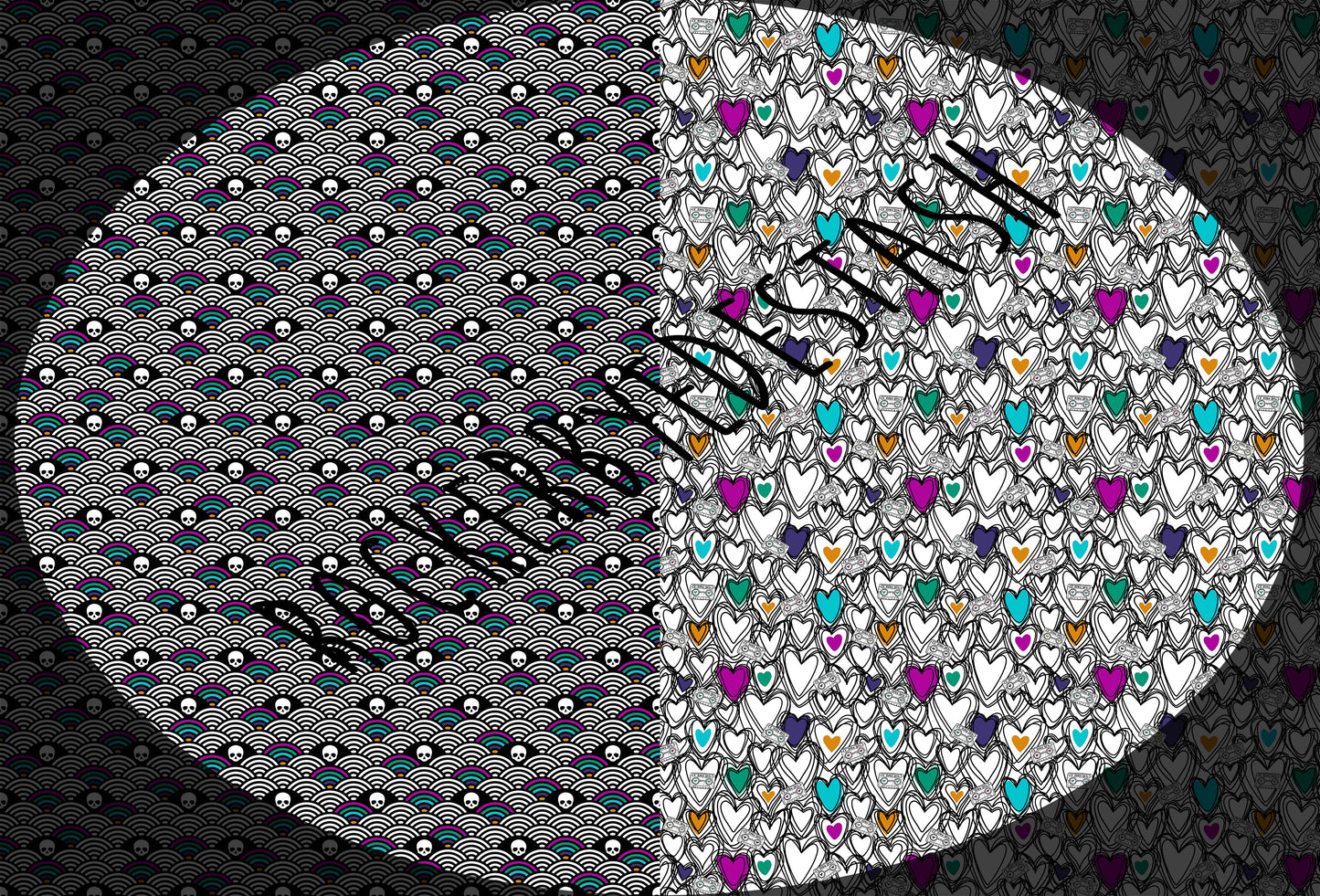 Bamboo Lycra - Round FF - all main prints and FH sets are listed here - monstera skulls, powder rainbow, neutral skulls, hearts, rainbows and more! Retail