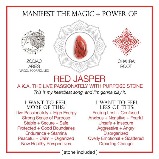 Manifest The Magic + Power of Your Crystal Red Jasper by Warm Human - crystal gift