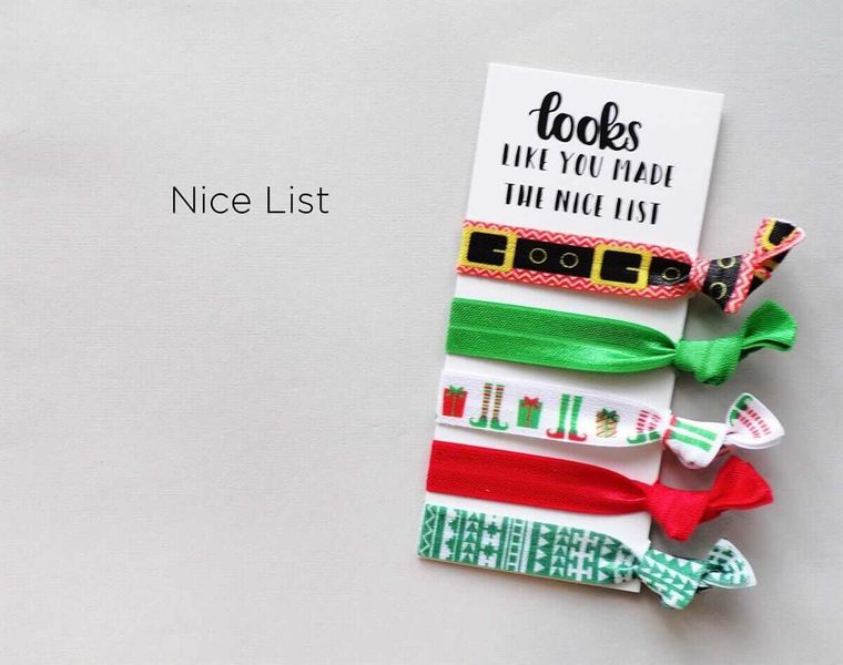Nice List Hair Ties with Card by LippyClip® gift