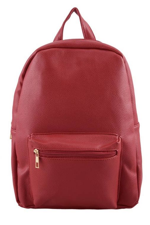 Red Simple Pu gift purse backpack Back Pack by anbfashion