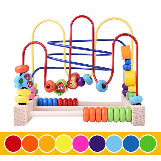 Wooden Toys Beads Maze Roller Coaster Educational Toys by Fun Little Toys - gift