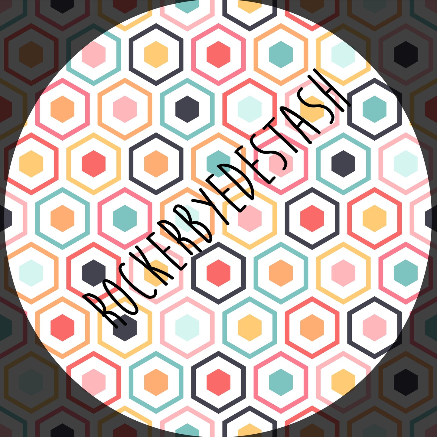 Bamboo Lycra Fabric - Retail - Round GG - Retro Flash Round