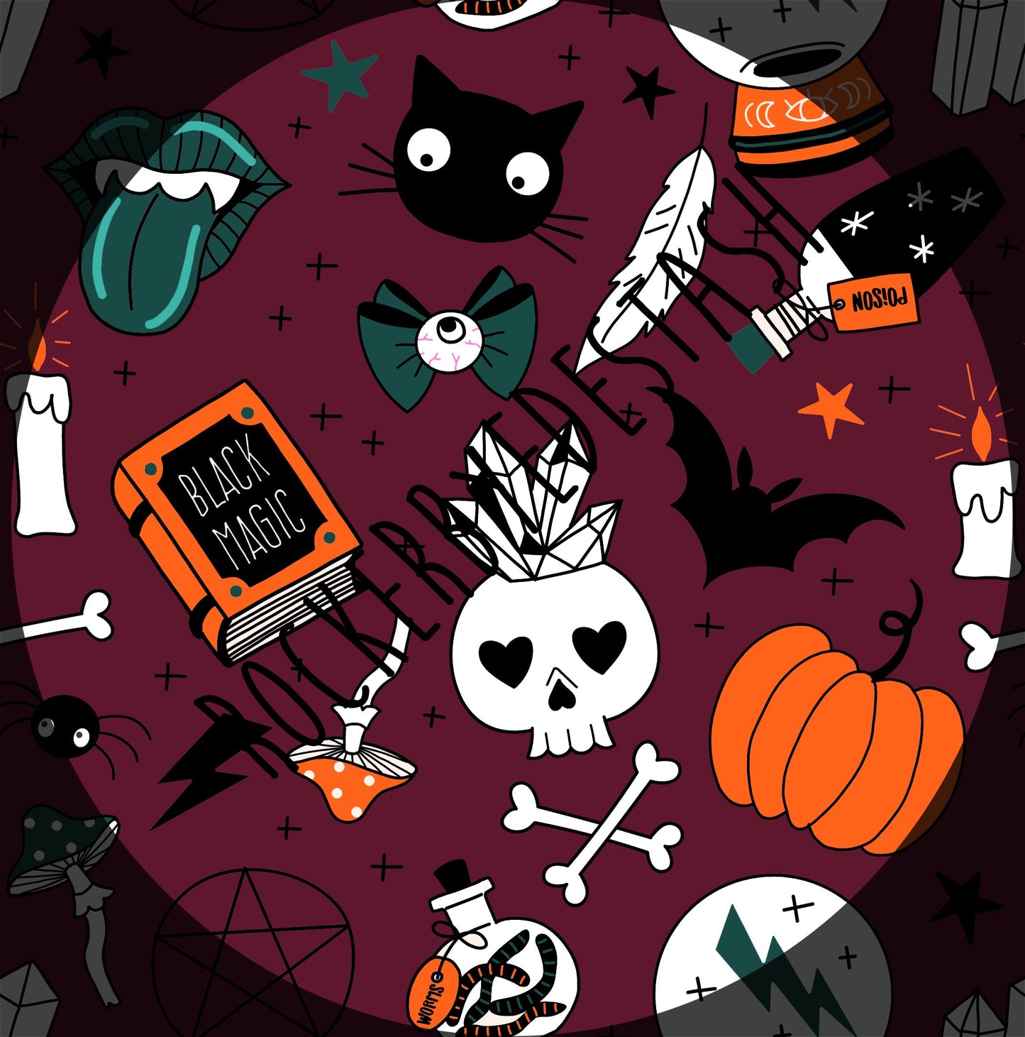 Athletic Sport Lycra - Round JJ Retail - Halloween Prints - Zombies, Bats, and more