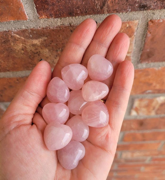 Rose Quartz Crystal Hearts - crystals stones pink gift