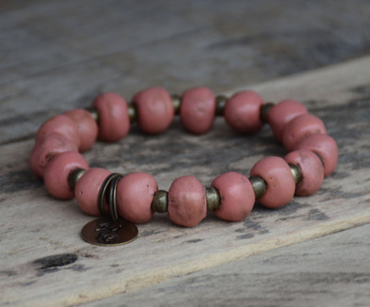 salmon bracelet bundle by Bèl Kòz Haiti - jewelry gift